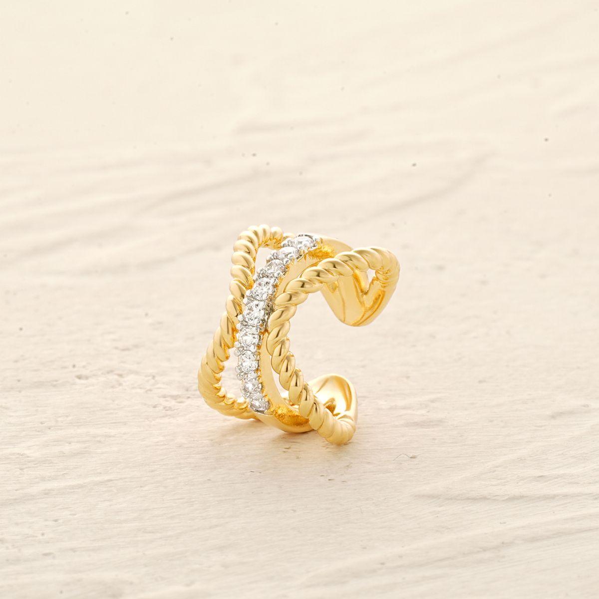 Cubic Zirconia Triple Split Ear Cuff