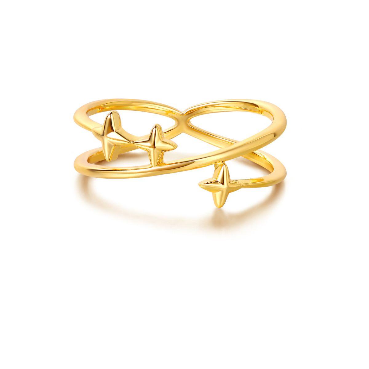 Criss Cross Double Star Ring