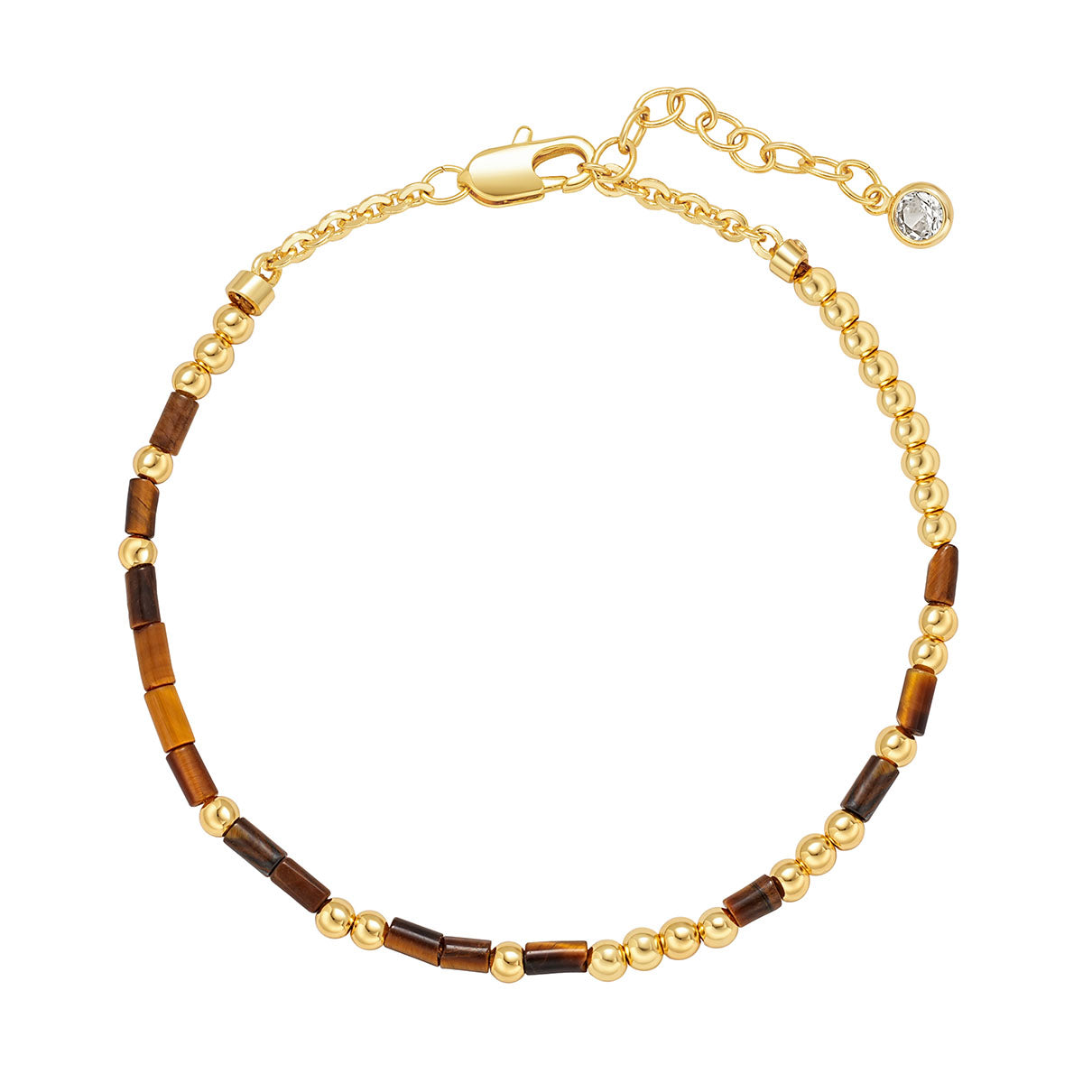 Myears® Tiger Eye Morse Code Bracelet for women, handmade gemstone beaded bracelet with hidden message design and 14K gold accents.