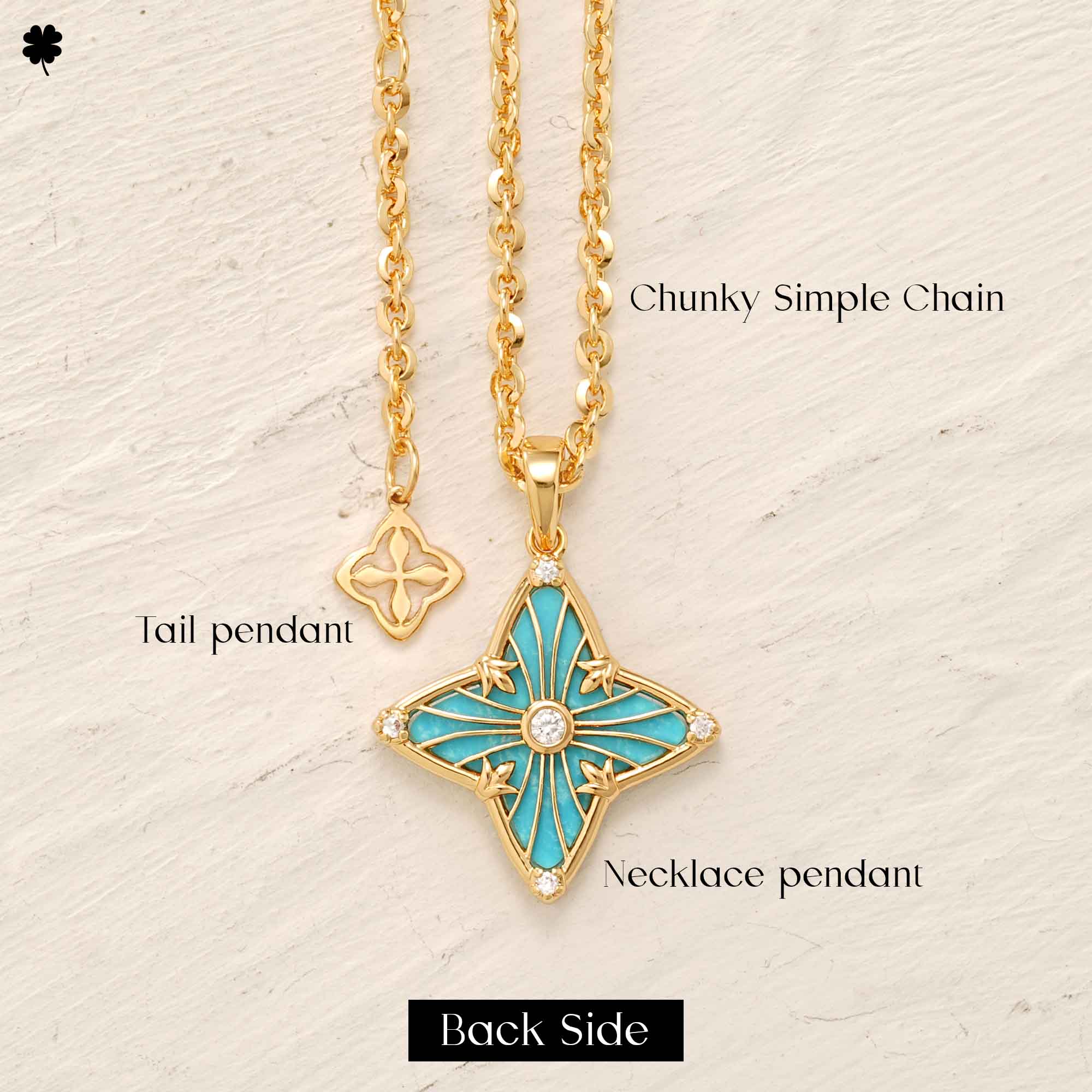 Gold Clover Pendant Necklace