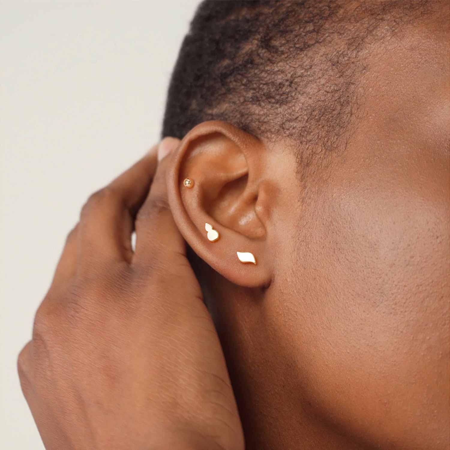 Ball & Gourd & Tilde Stud Earrings Set