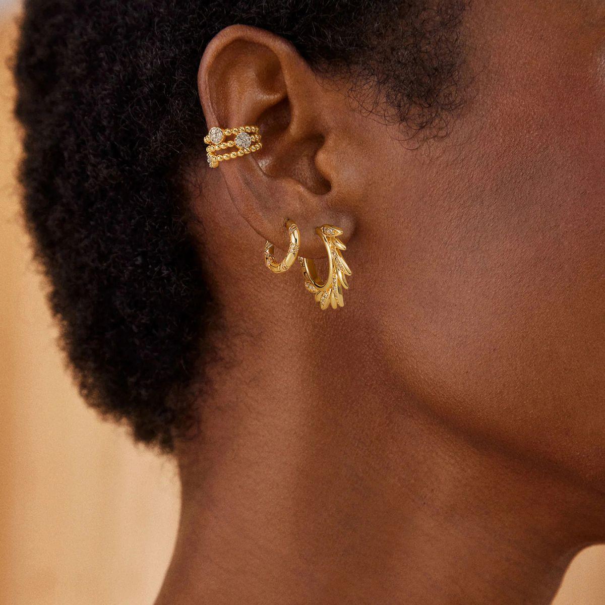 Triple Beaded Split Ear Cuff