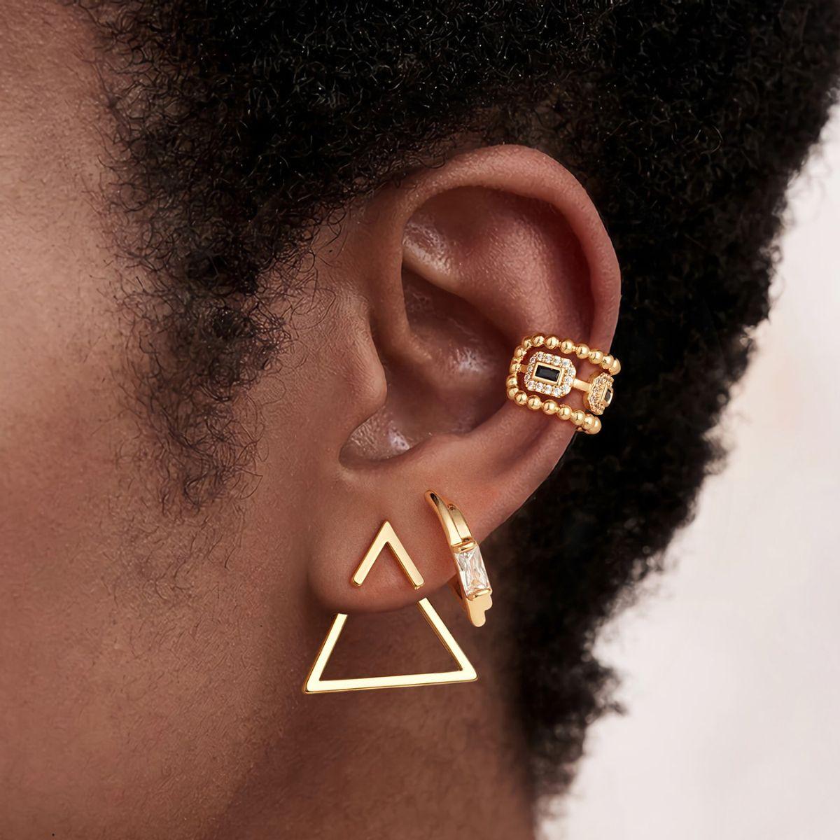 Gold Beaded Band Ear Cuff