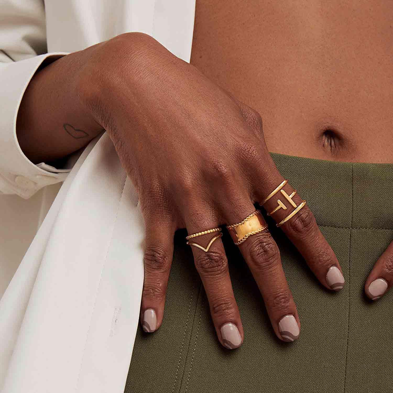 Irregular Stack Wide Ring