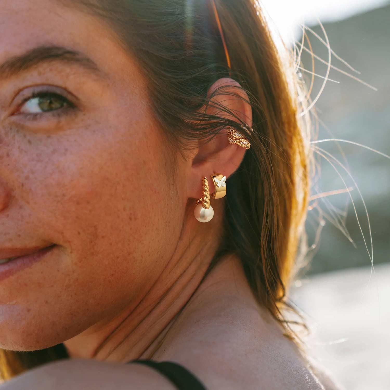 U Pearl Drop Earrings