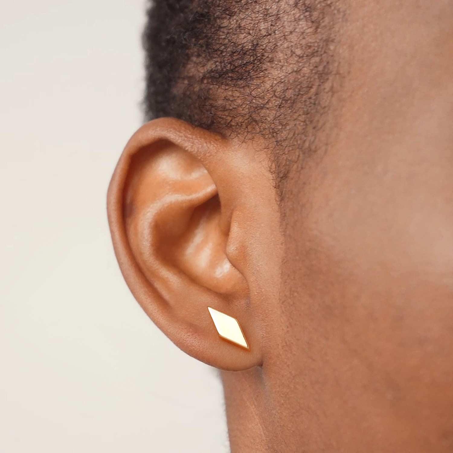 Square & Rhombic & Sloping Cylinder Stud Earrings Set