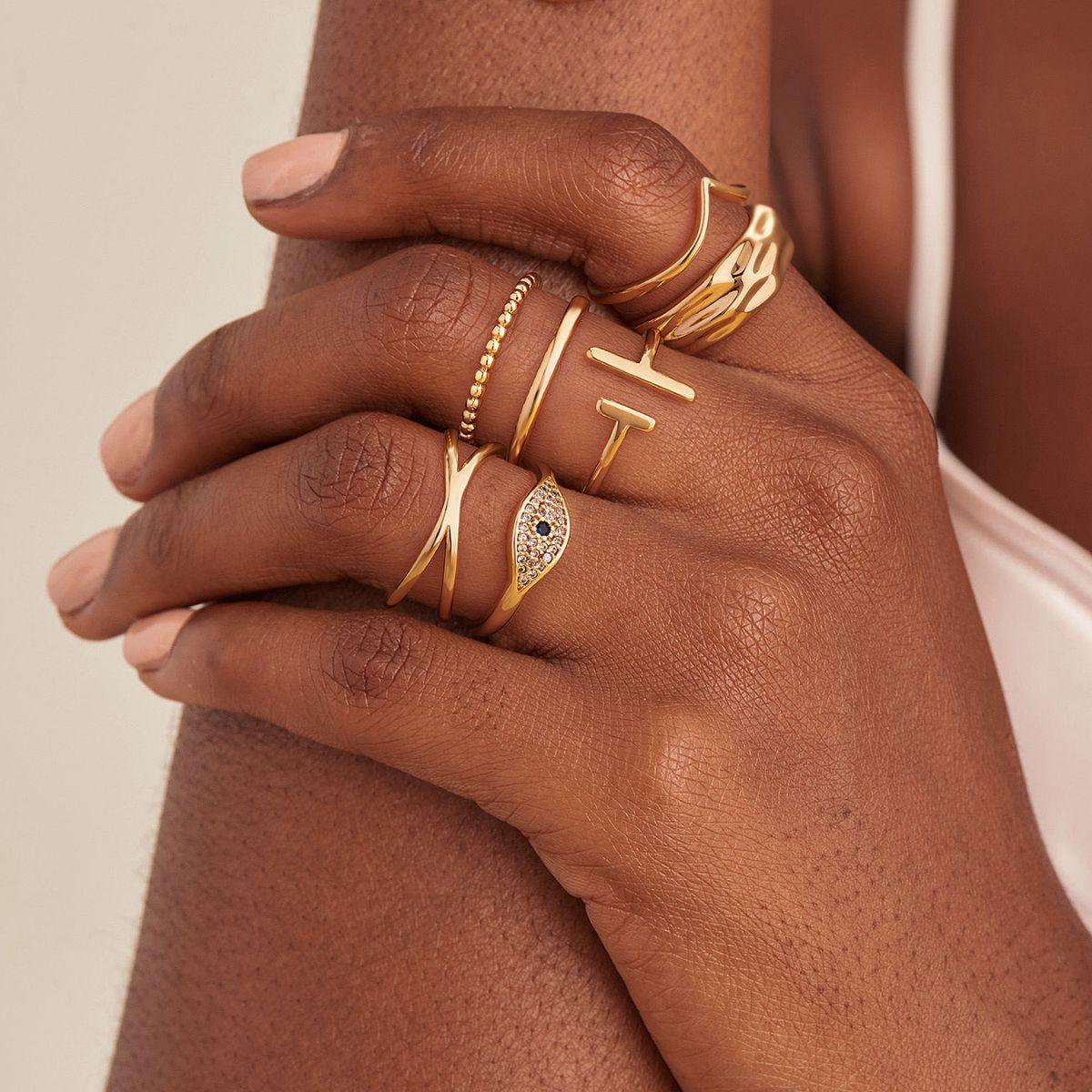 Stack Hammered Ring