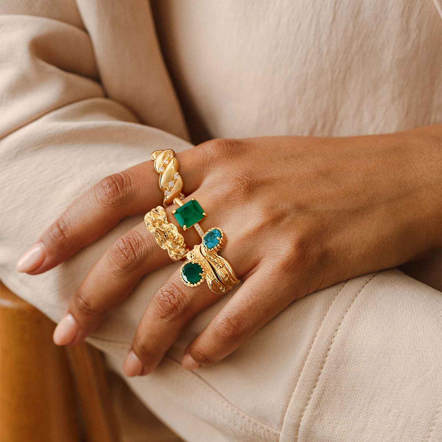 Stack Wide Texture Ring