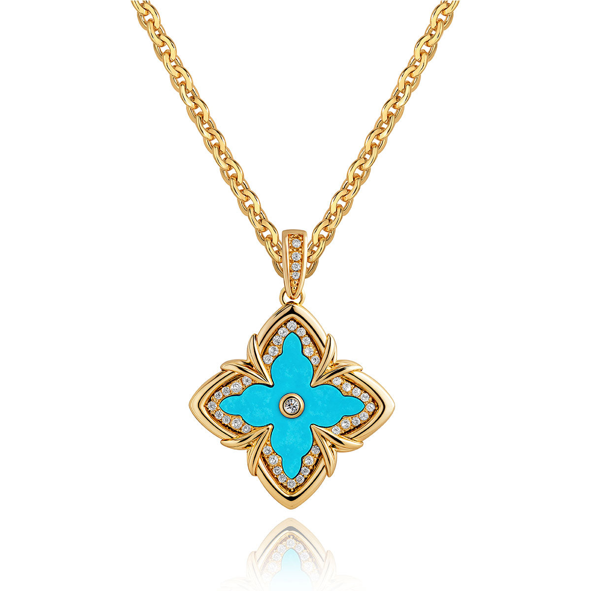 Gold Clover Medallion Necklace