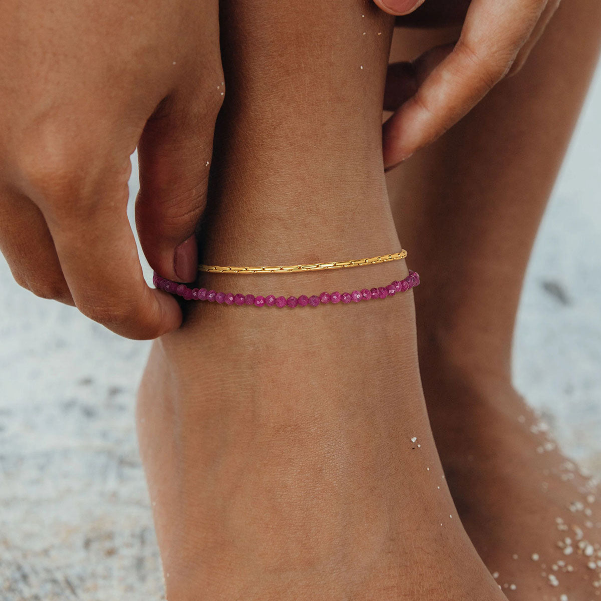 Gemstone Beaded Anklet