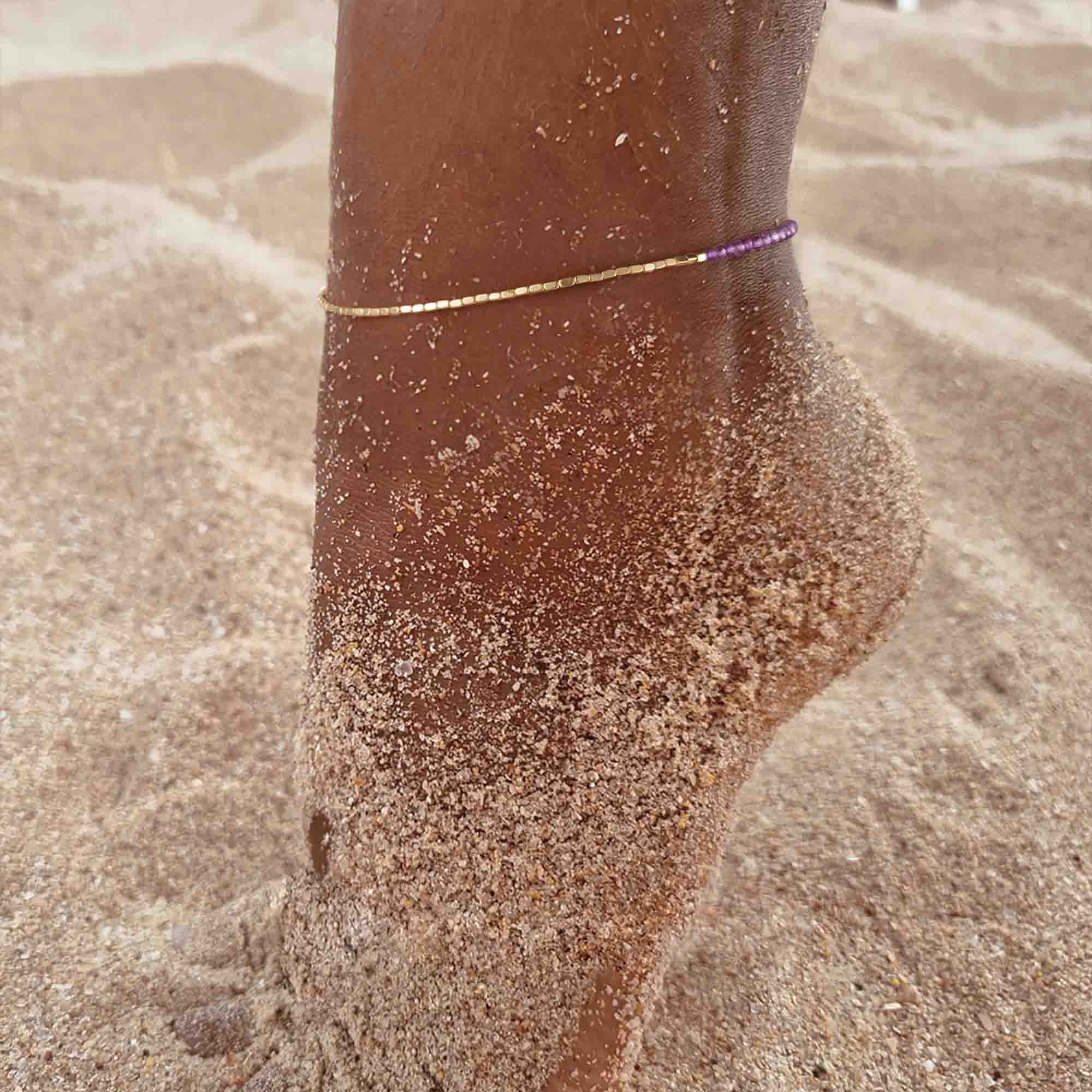 Handmade Gemstone Beaded Anklet