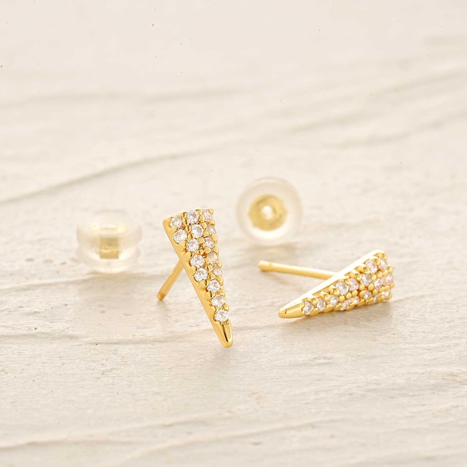 Triangle CZ Stud Earrings