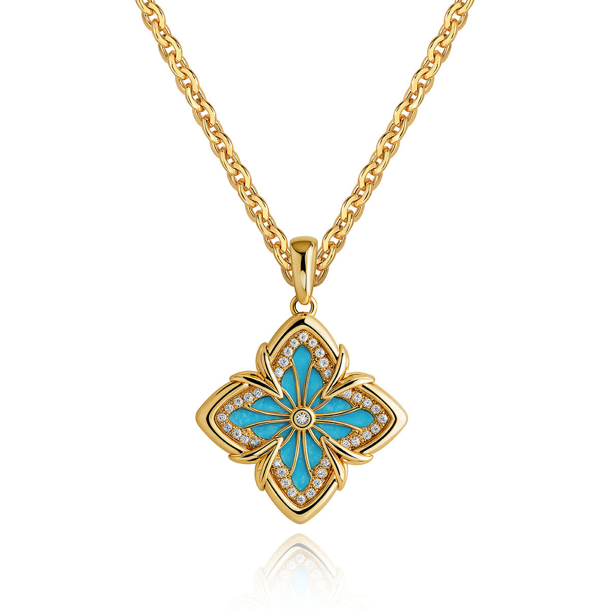 Gold Clover Medallion Necklace