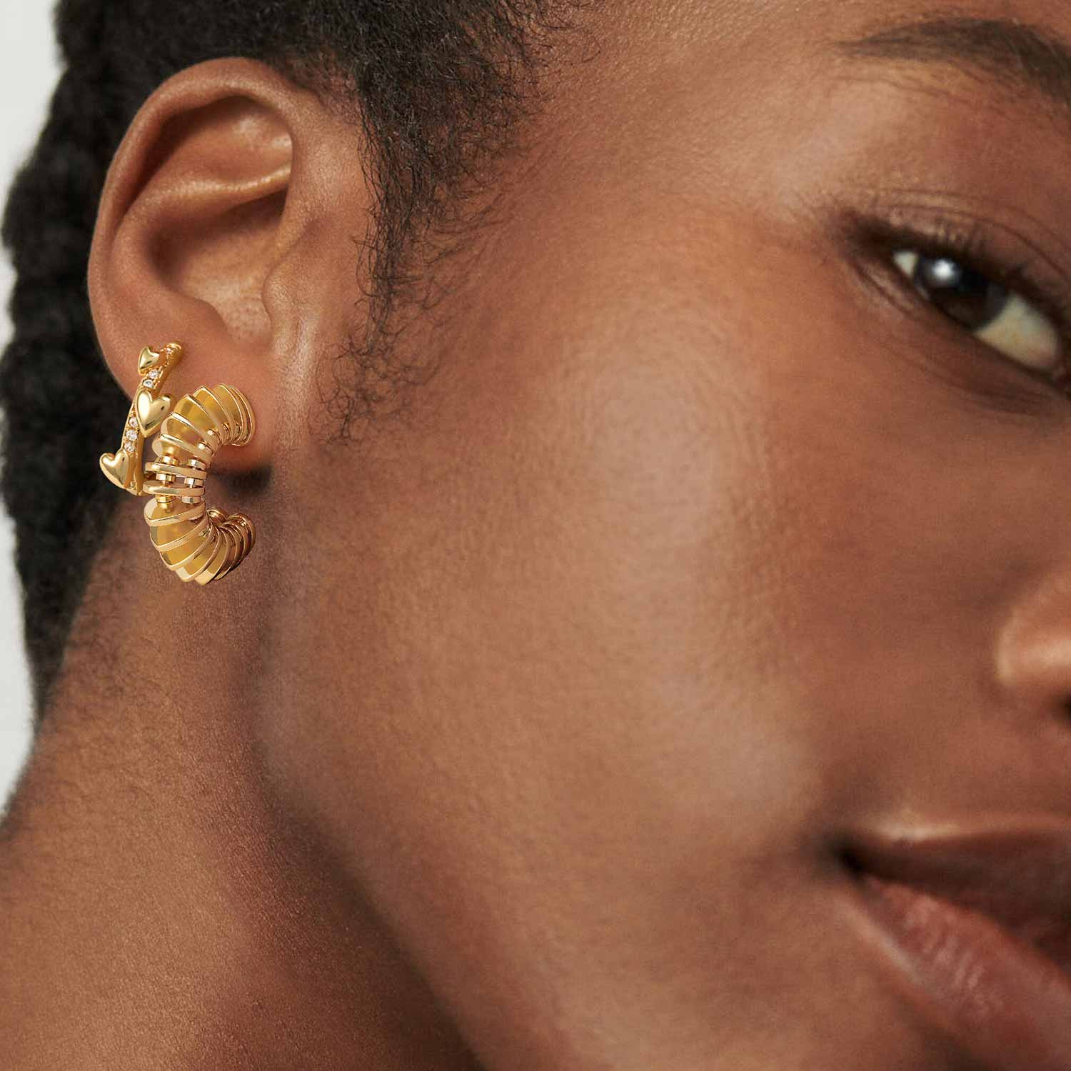 Chunky Multiple Link Open Hoop Earrings