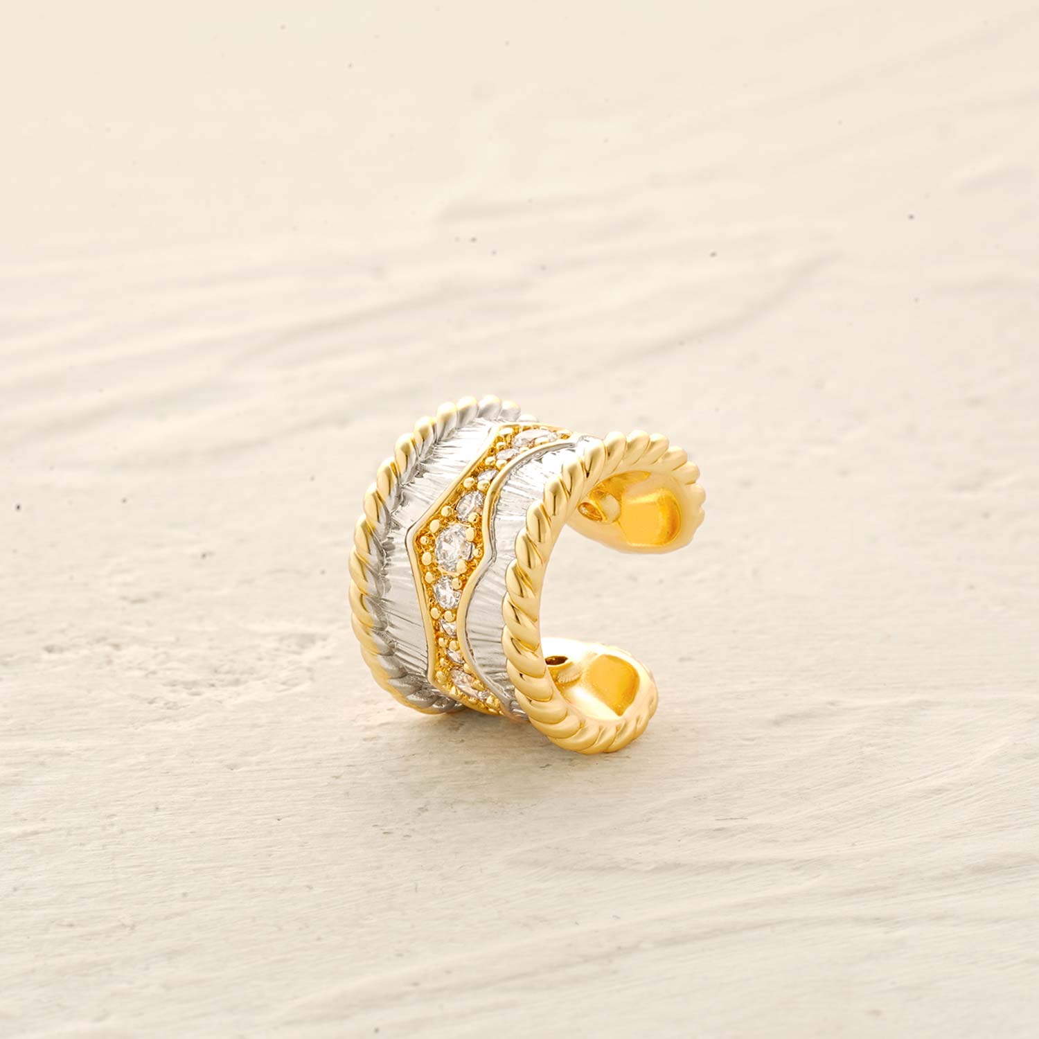 Wavy Twisted Band Ear Cuffs