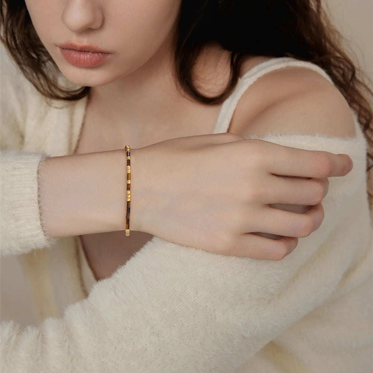 Tiger Eye Morse Code Bracelet