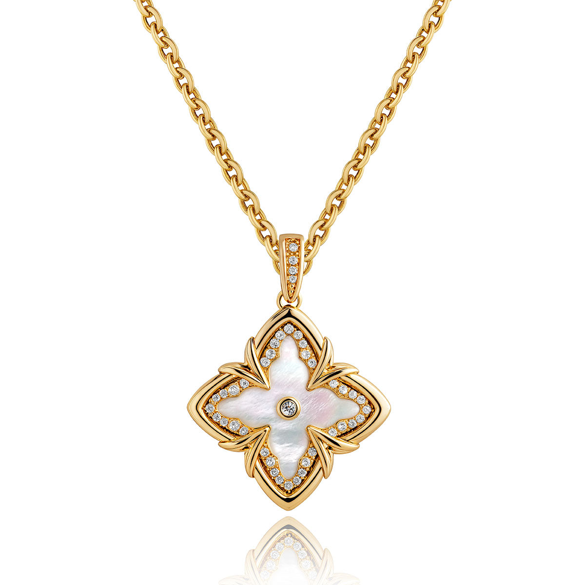 Gold Clover Medallion Necklace