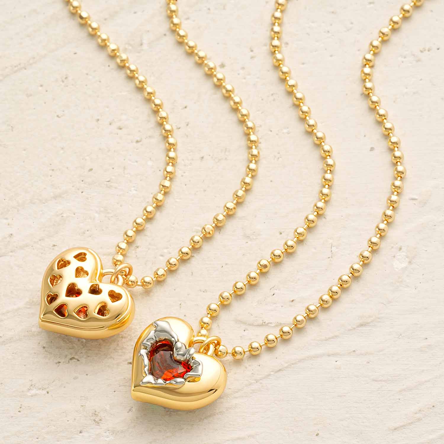 Heart Birthstone Necklaces