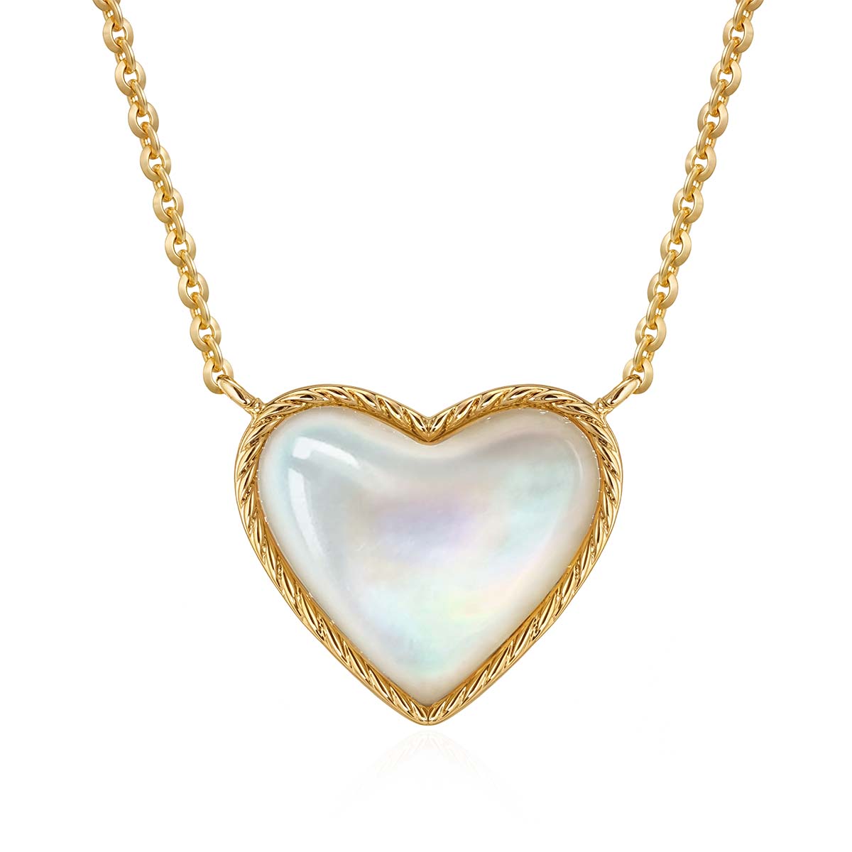 Gold Natural Stone Heart Necklace