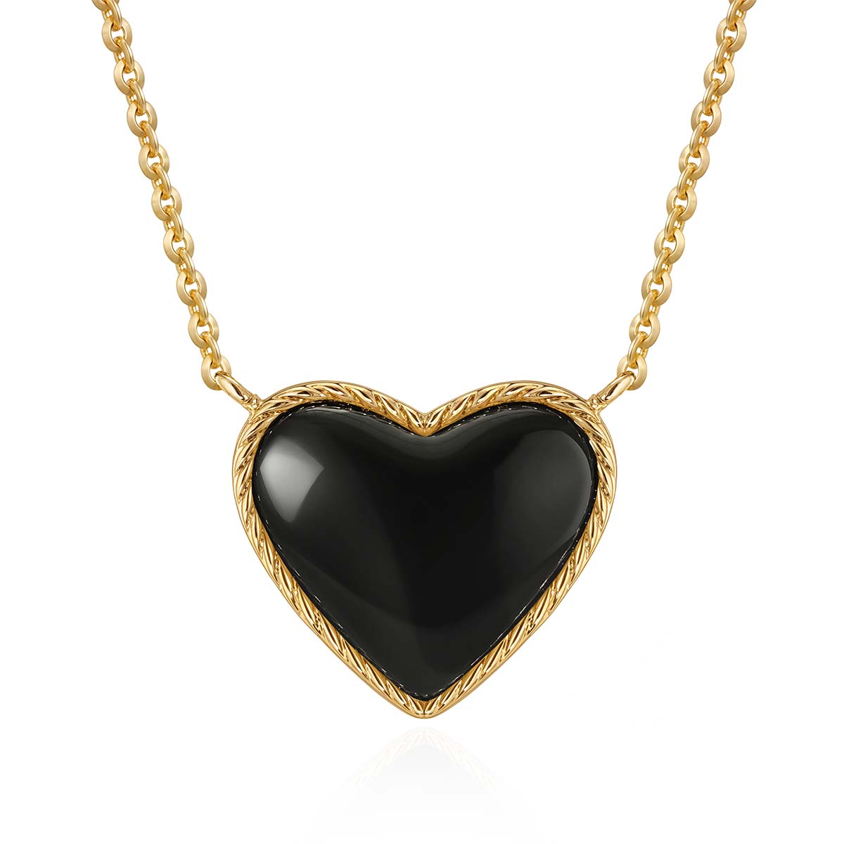 Gold Natural Stone Heart Necklace
