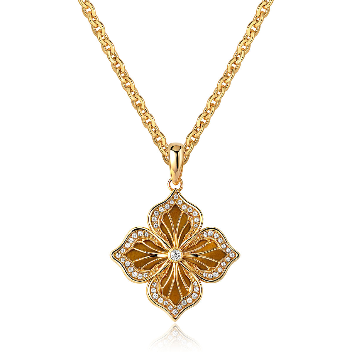 Four Leaf Clover Flower Necklace