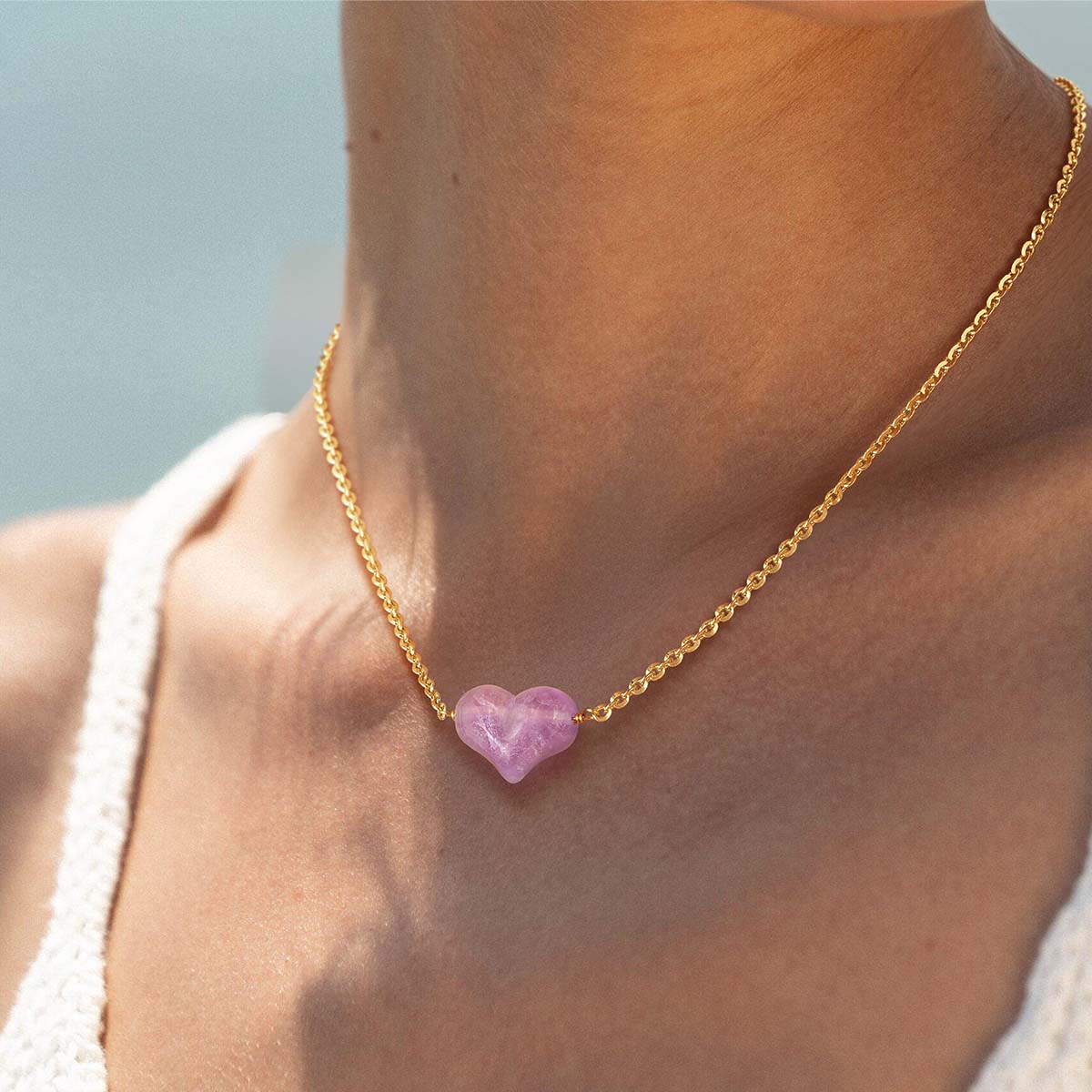 Chunky Heart Choker Necklace