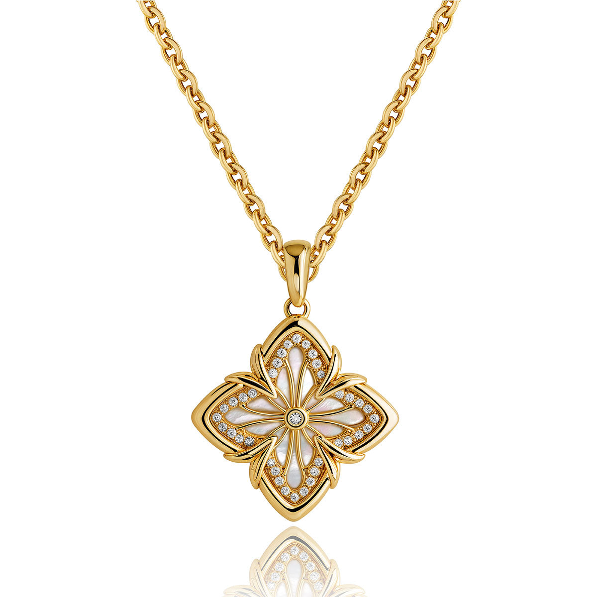 Gold Clover Medallion Necklace