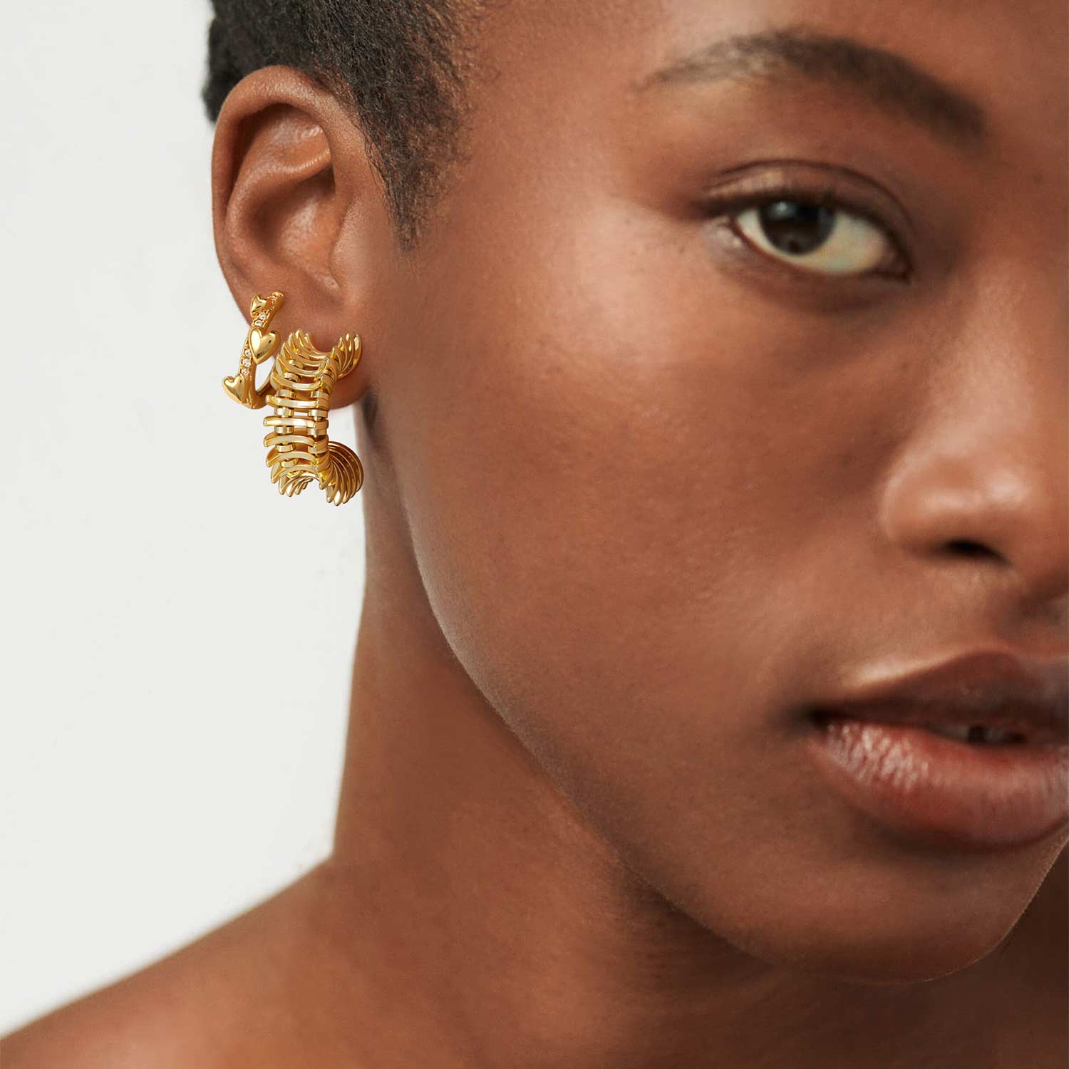 Chunky Multiple Link Open Hoop Earrings