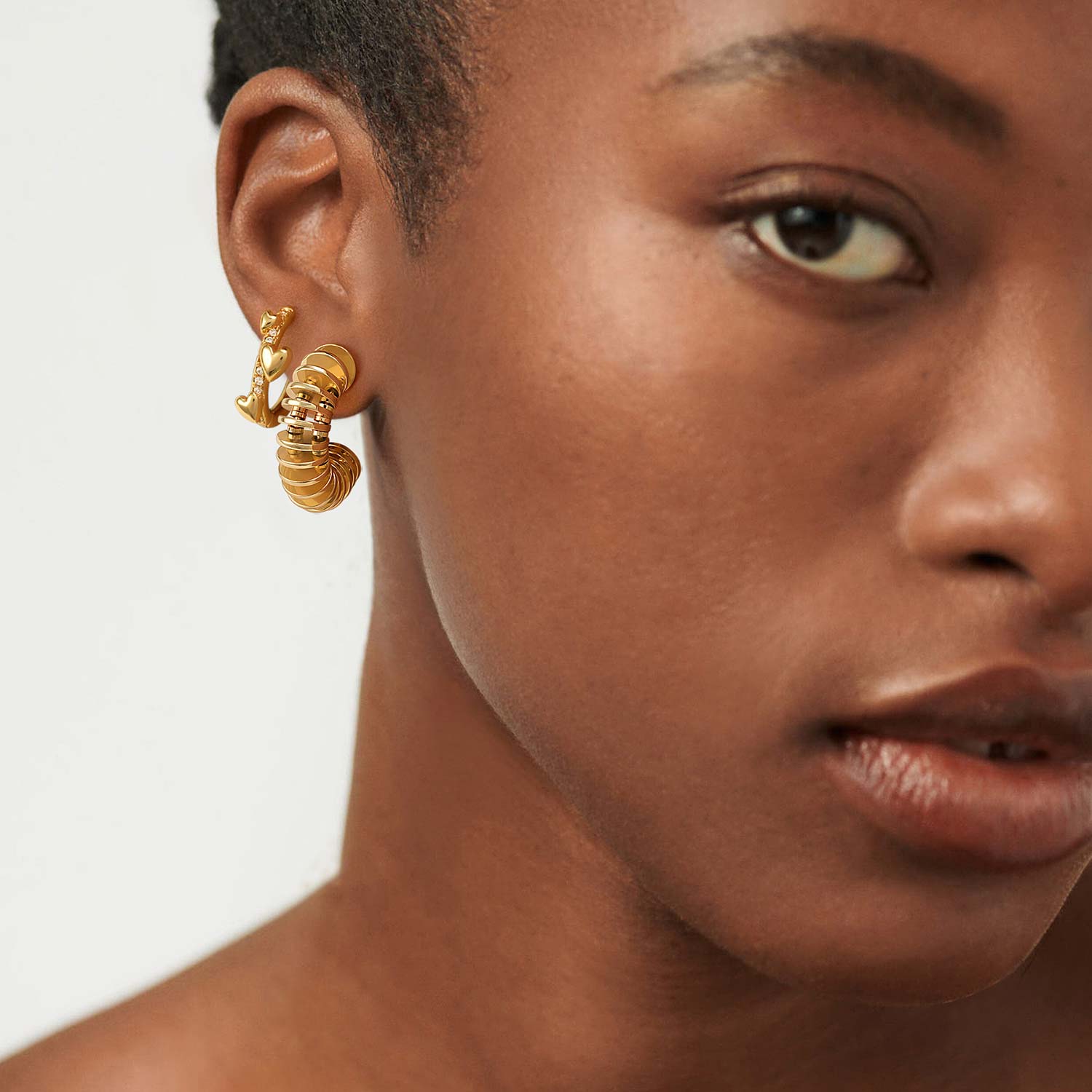 Chunky Multiple Link Open Hoop Earrings