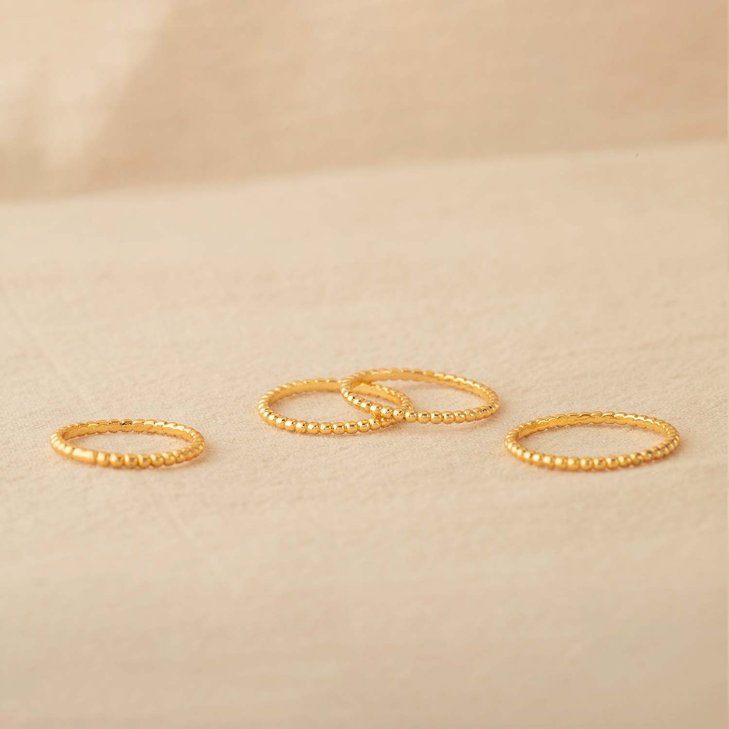 2MM Tiny Beaded Ultra Thin Band Ring