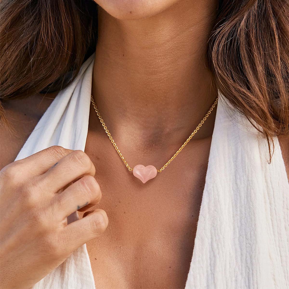 Chunky Heart Choker Necklace