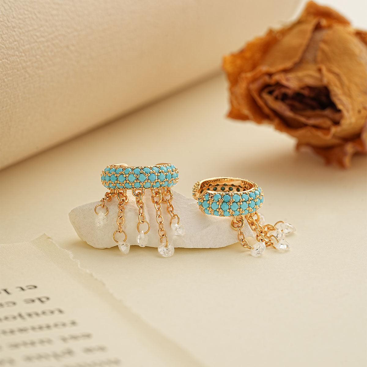 Turquoise Dangle Ear Cuff
