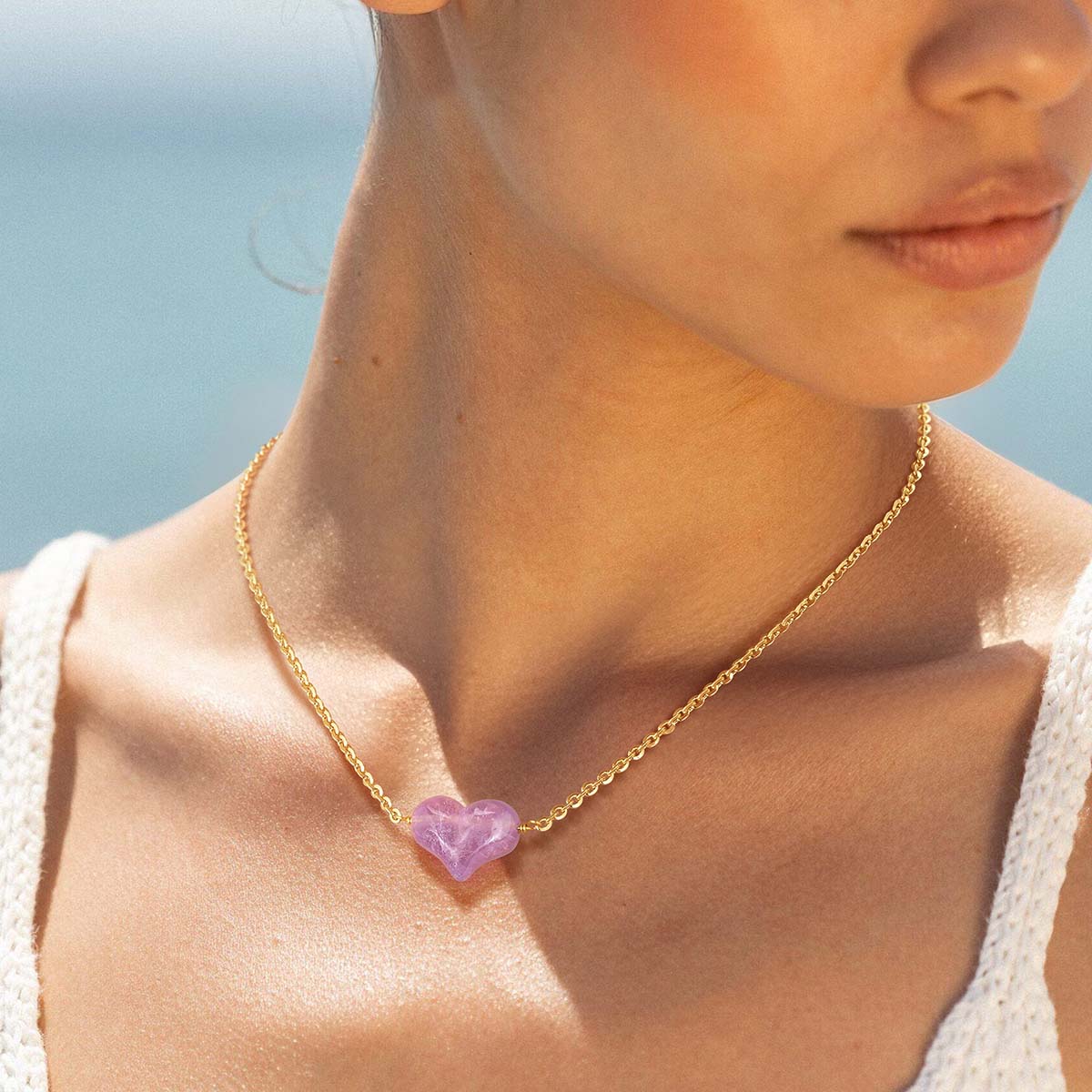 Chunky Heart Choker Necklace