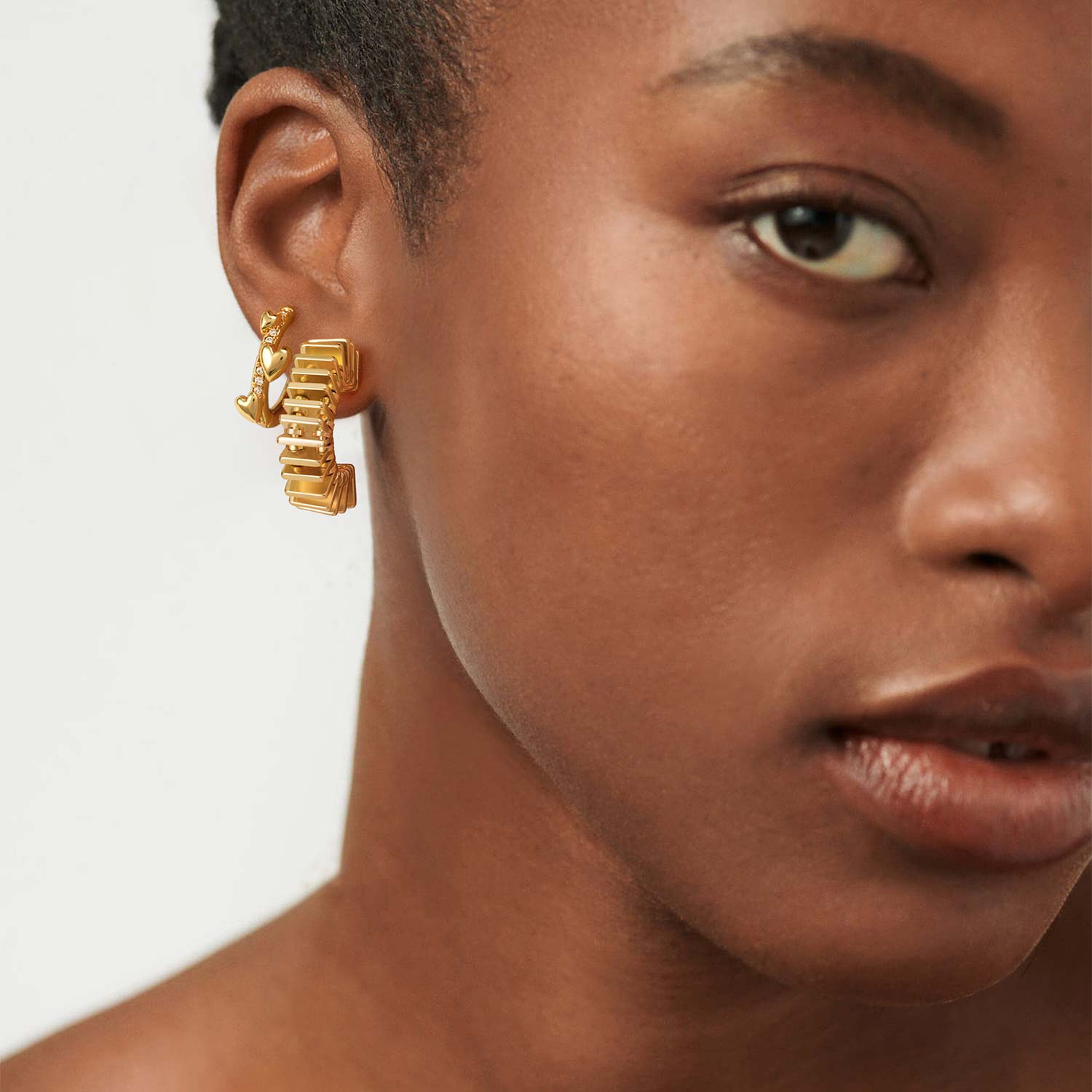 Chunky Multiple Link Open Hoop Earrings