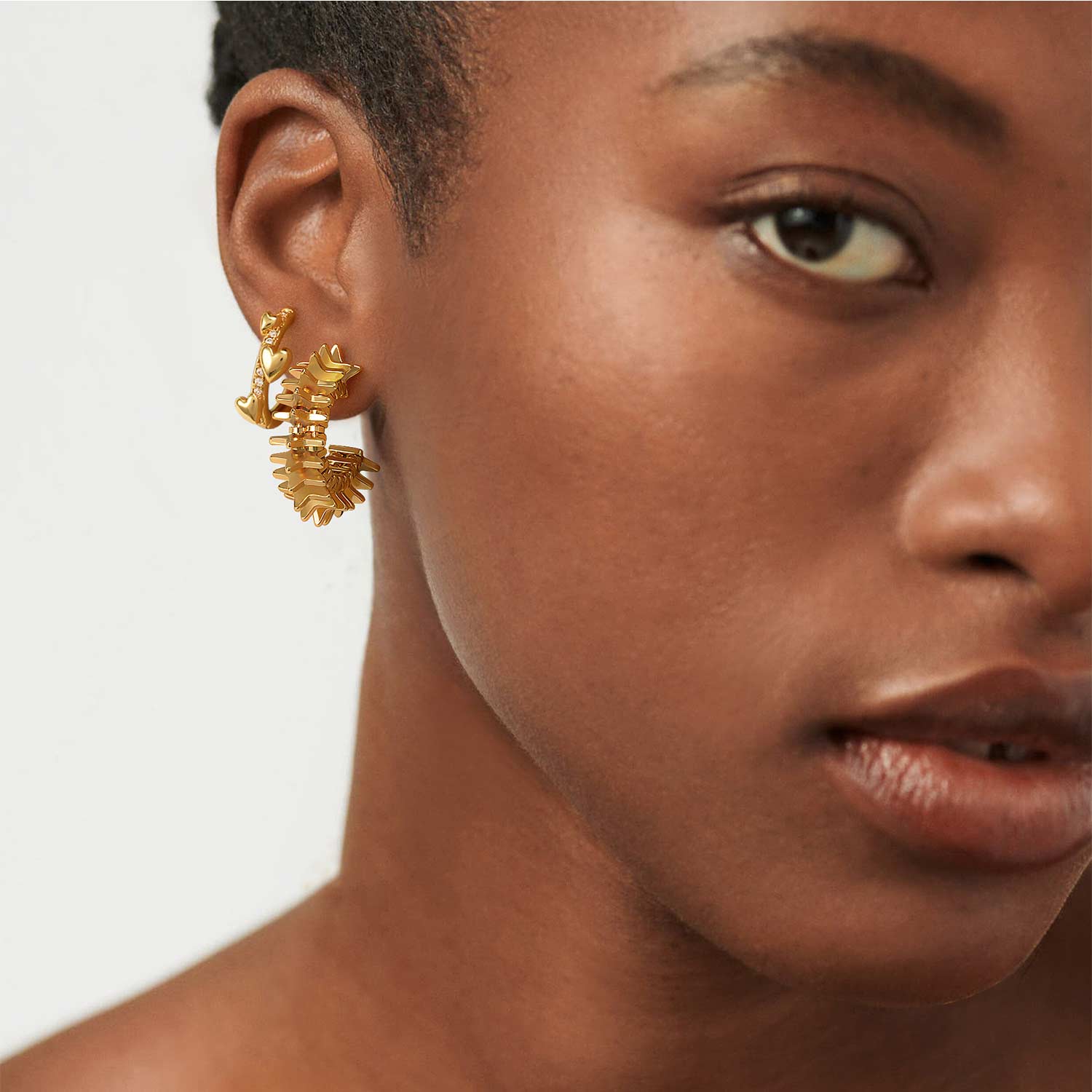 Chunky Multiple Link Open Hoop Earrings