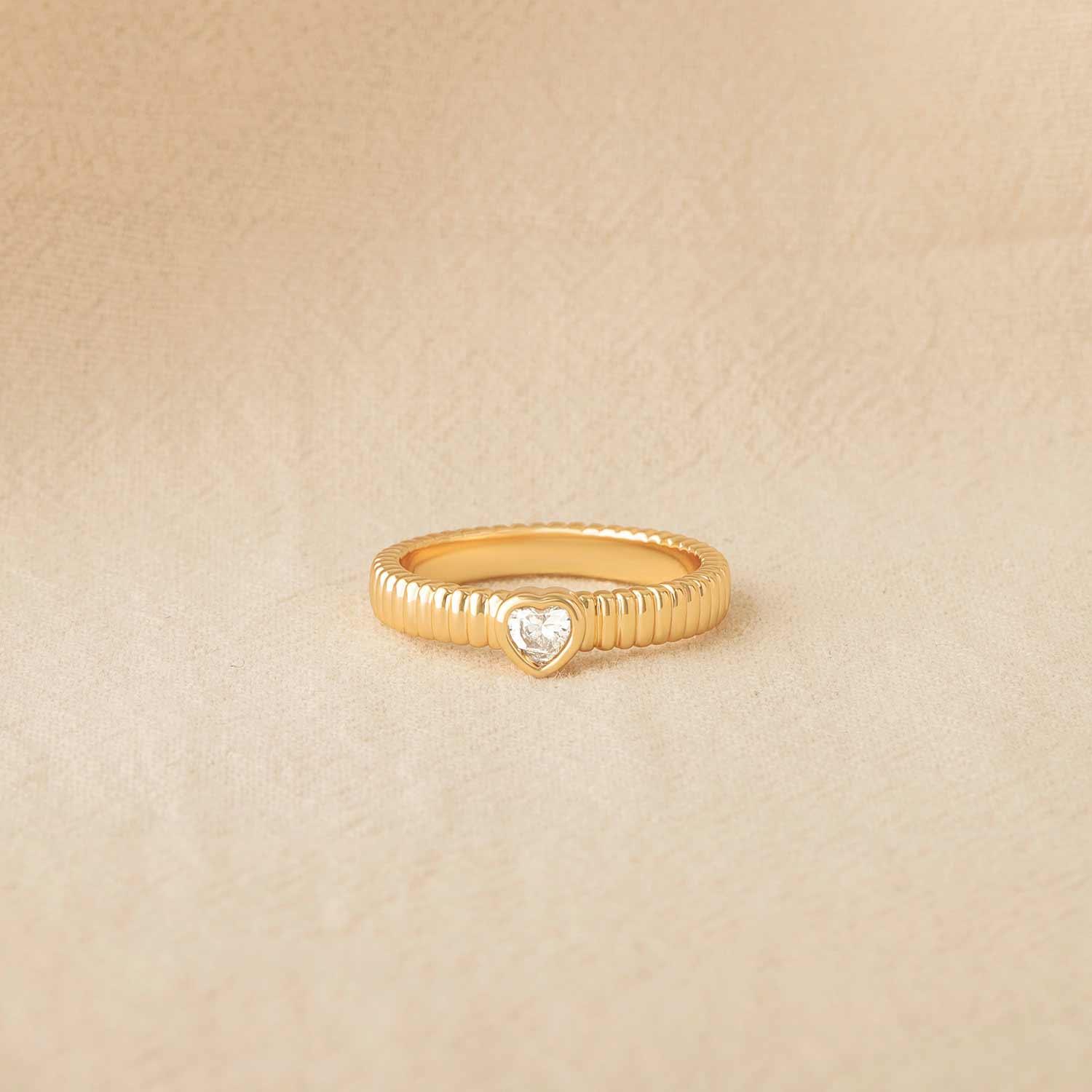 4MM Cubic Zirconia Heart Ring