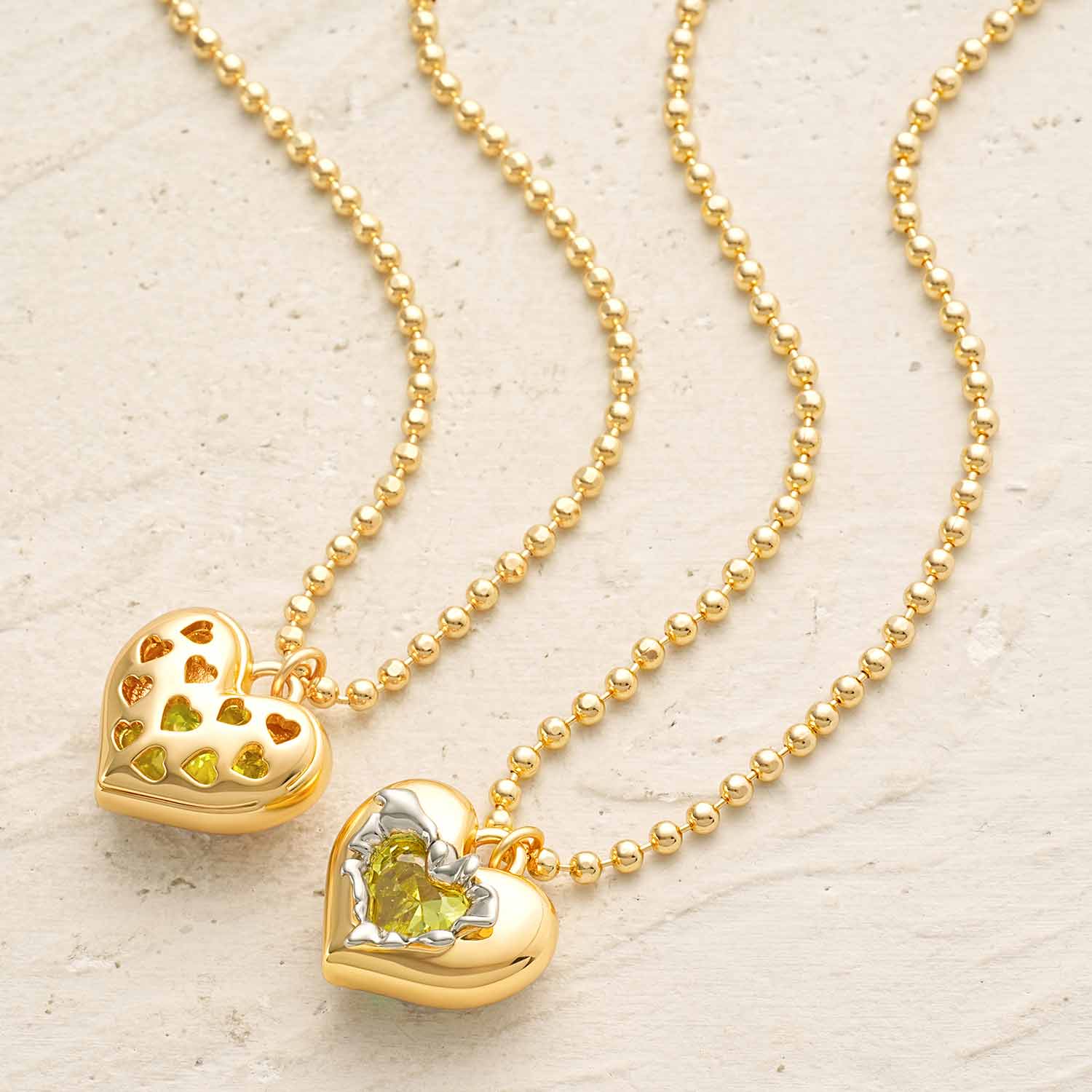 Heart Birthstone Necklaces