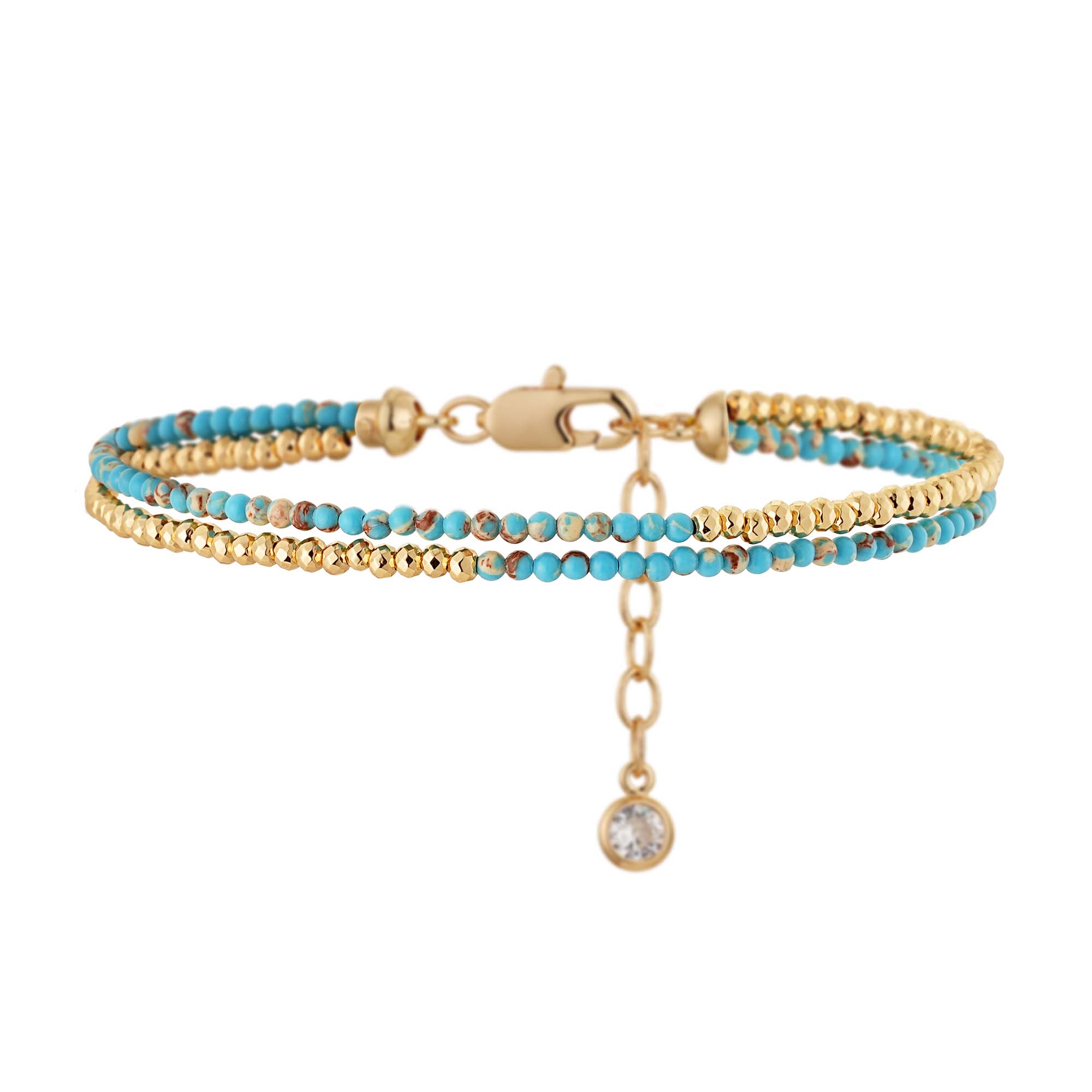 Adjustable Double Layer Beaded Bracelet