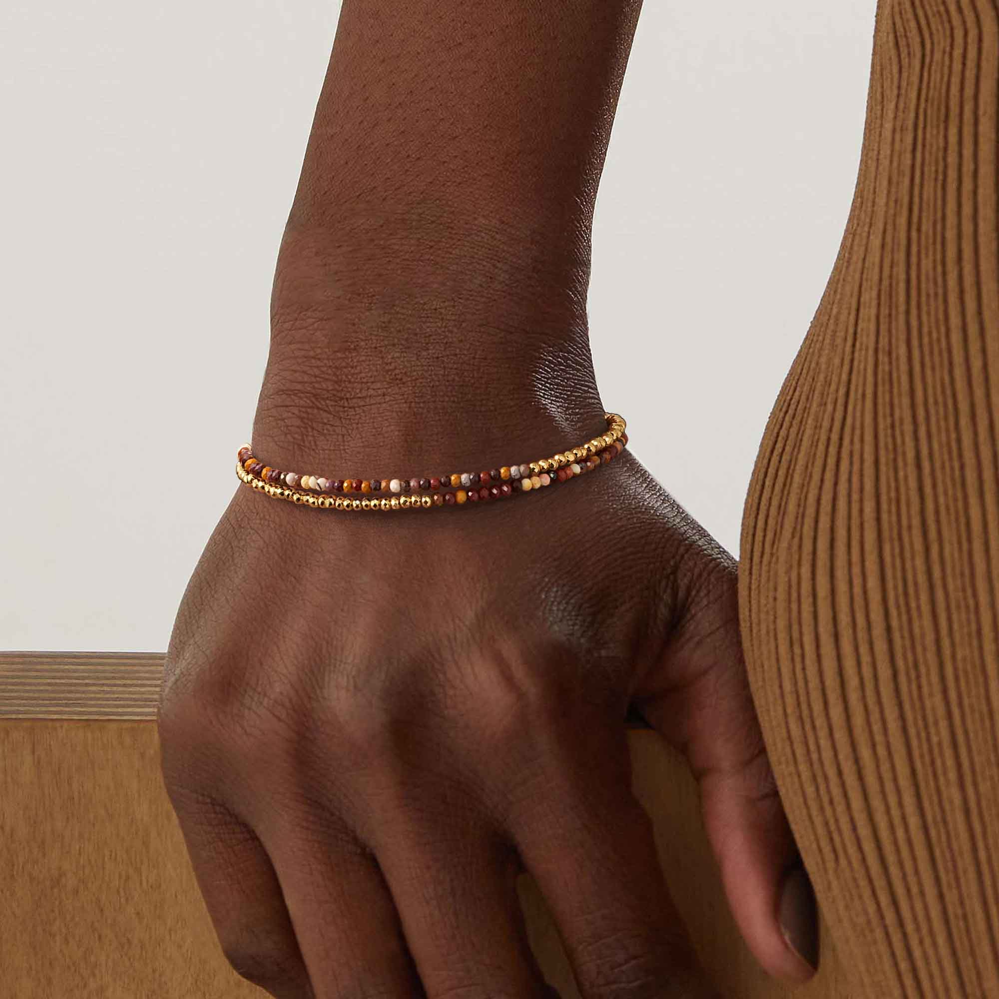 Adjustable Double Layer Beaded Bracelet