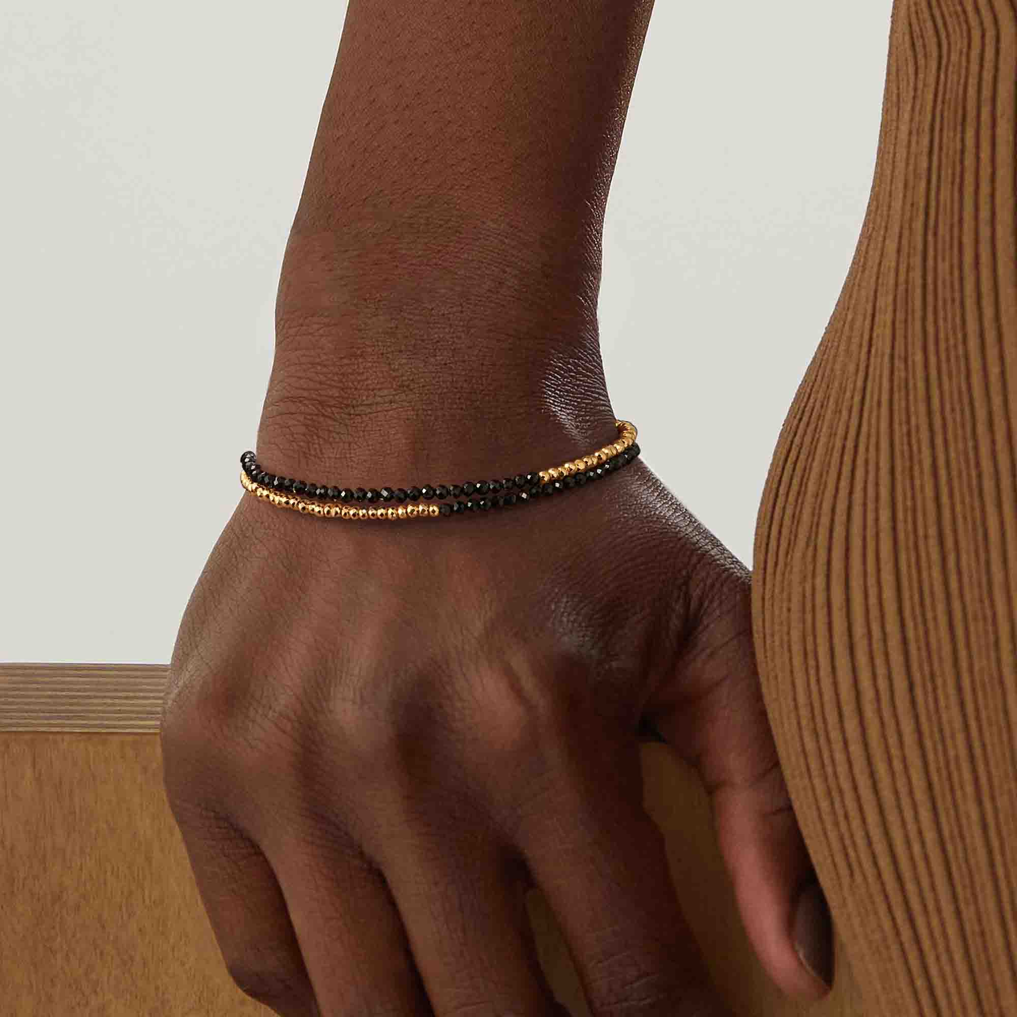 Adjustable Double Layer Beaded Bracelet