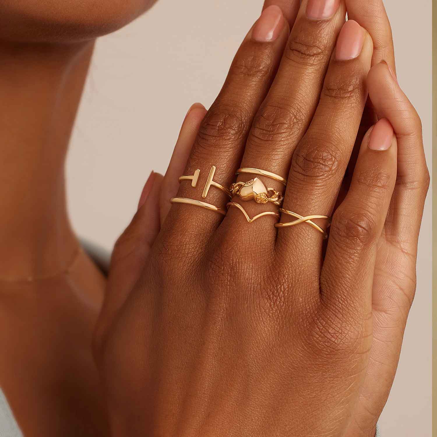 Asymmetrical Open T Bar Ring