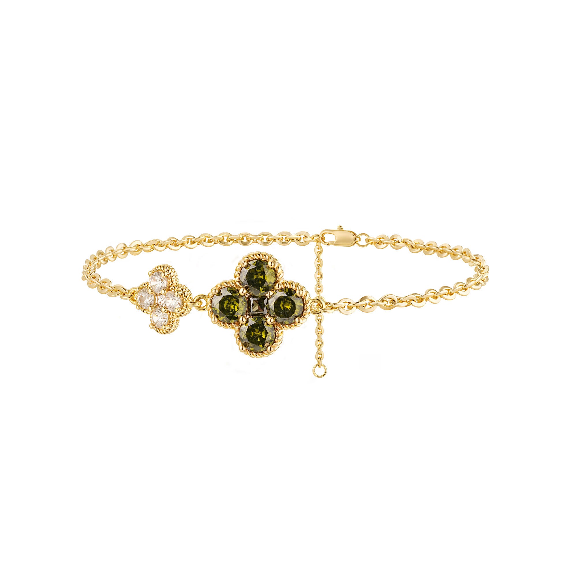 Birthstone Clover Charm Bracelet