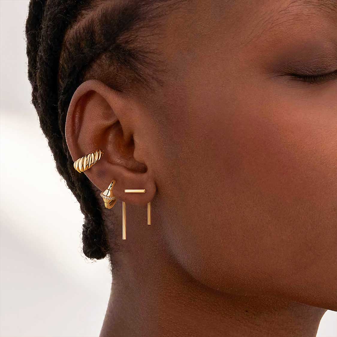 Long Bar Earrings Stud