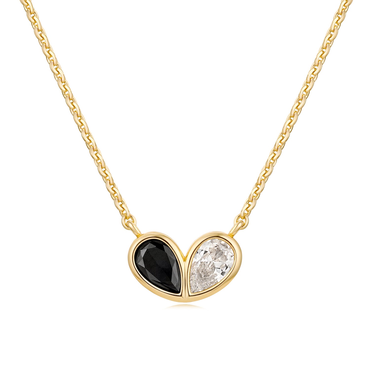 Heart Twe Stone Necklace
