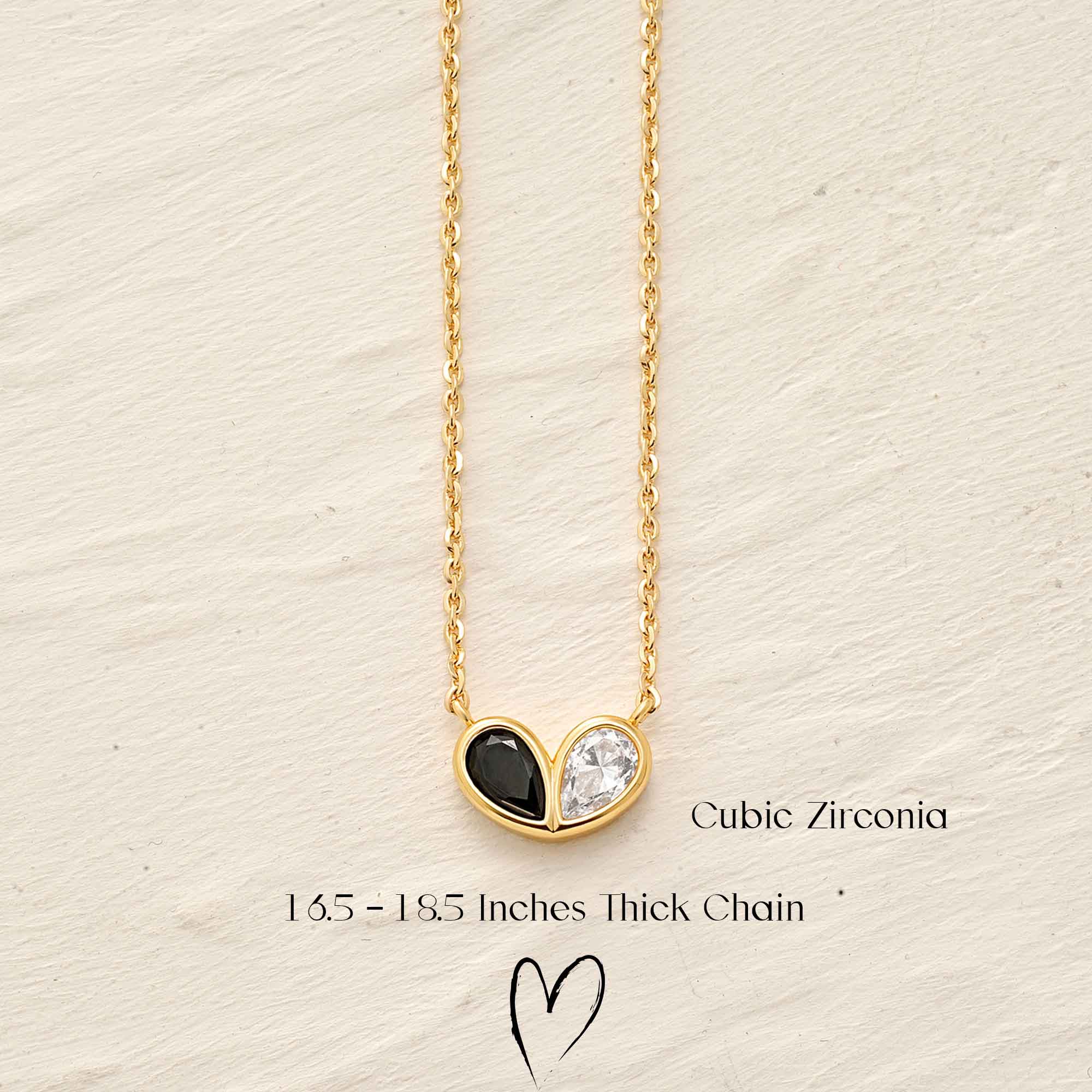 Heart Twe Stone Necklace