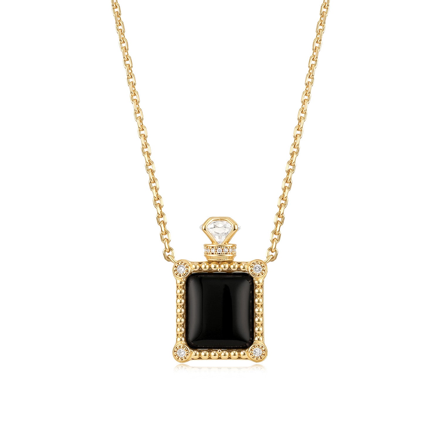 Gold Perfume Bottle Necklace | Natural Stone Styles for Women | MYEARS