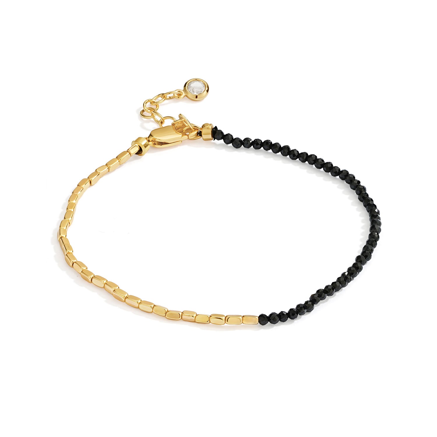 Beaded Chain Gem Bracelet