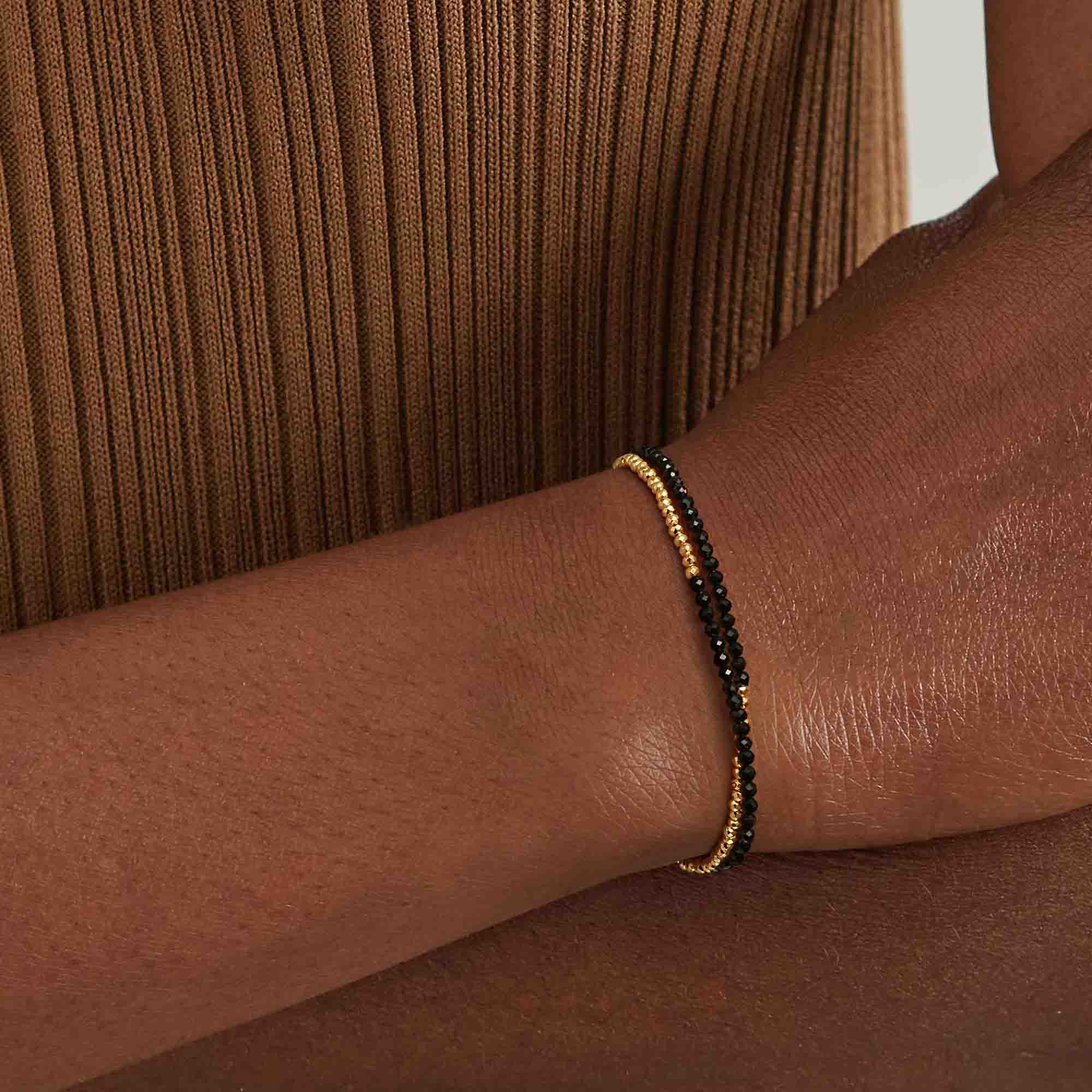 Adjustable Double Layer Beaded Bracelet
