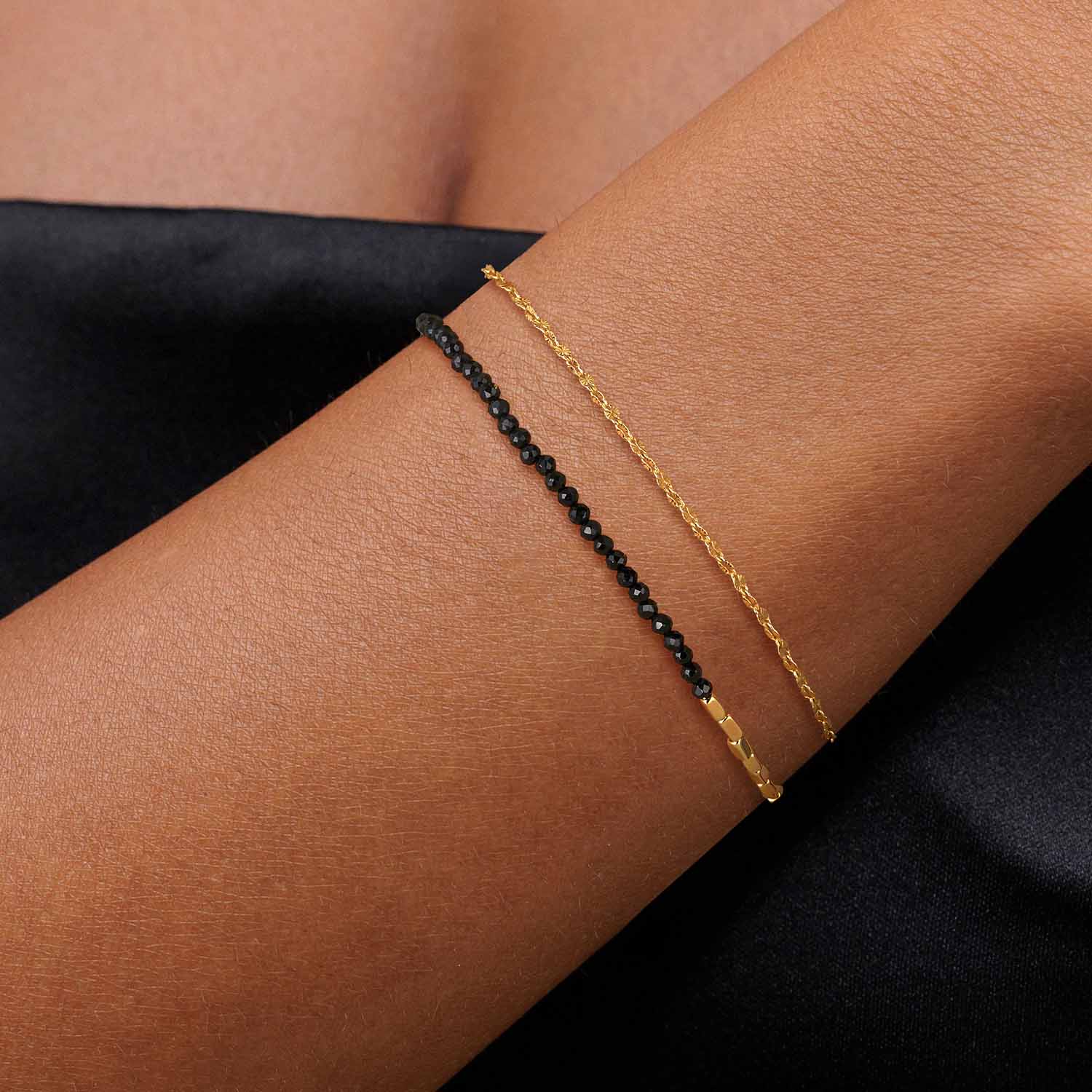 Beaded Chain Gem Bracelet