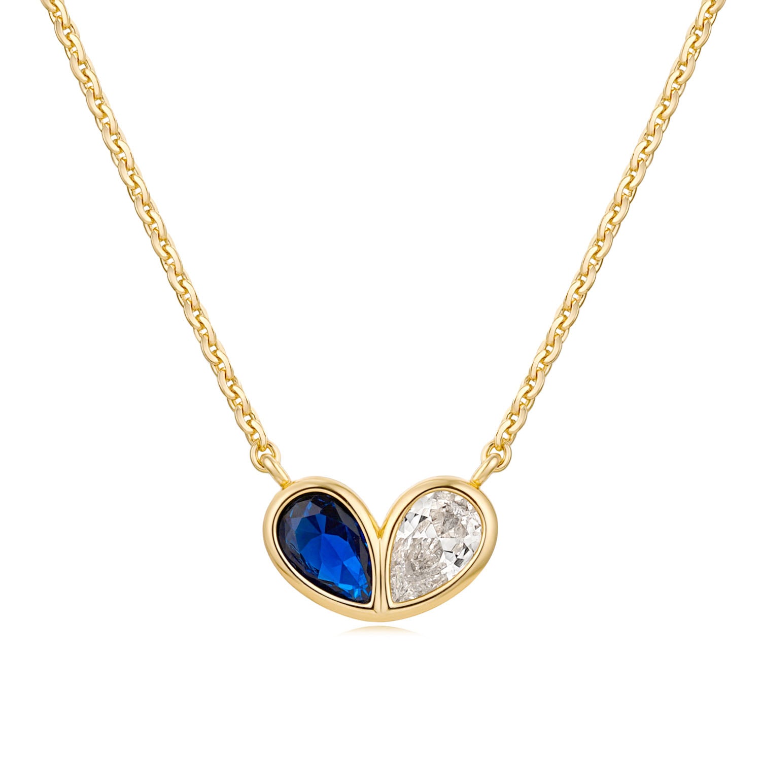 Heart Twe Stone Necklace